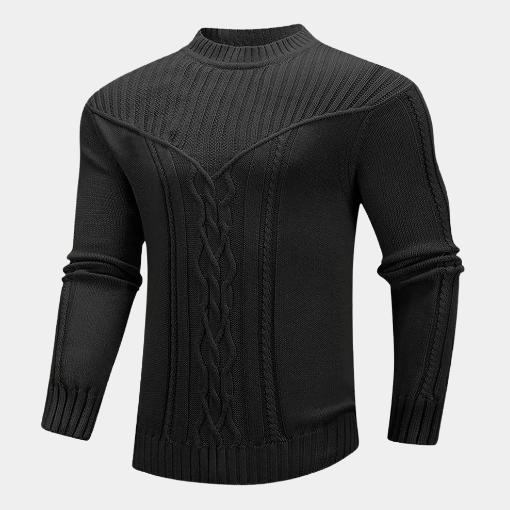 Jersey Hombre de Punto Trenzado Ajuste Clásico