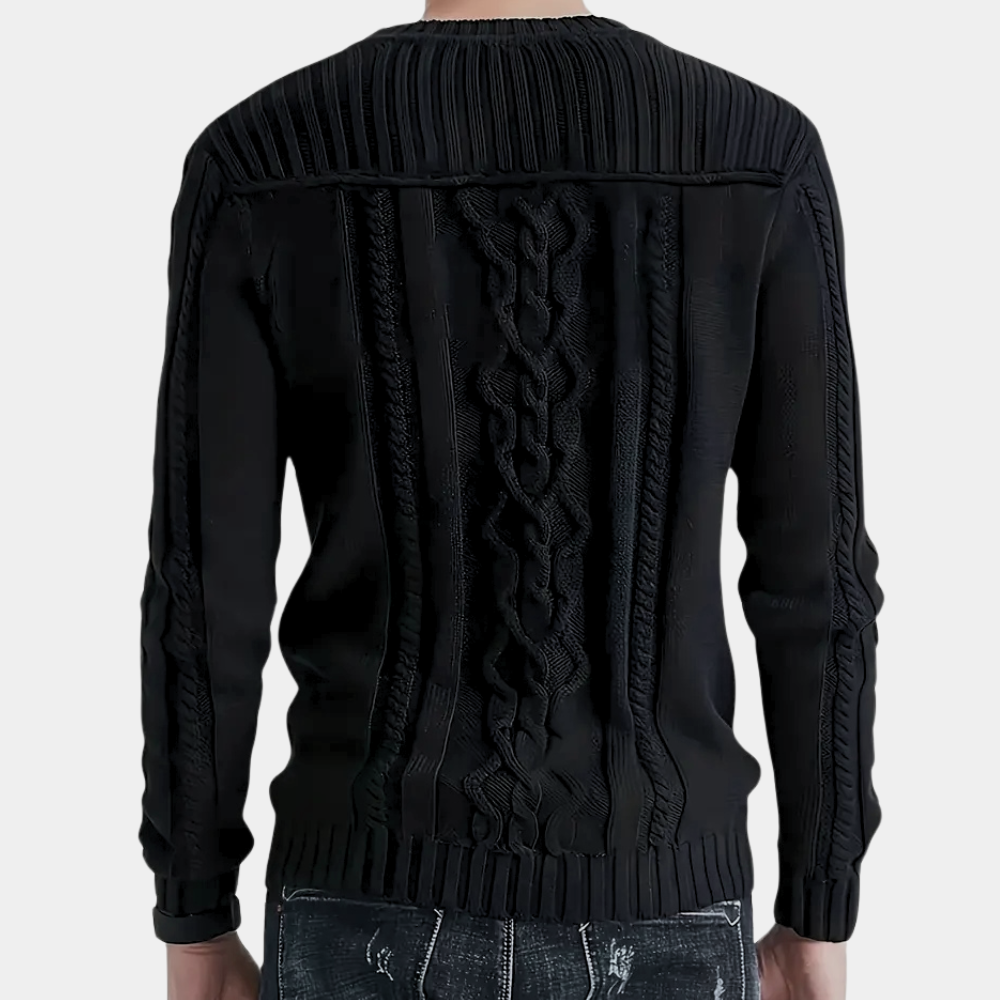 Jersey Hombre de Punto Trenzado Ajuste Clásico
