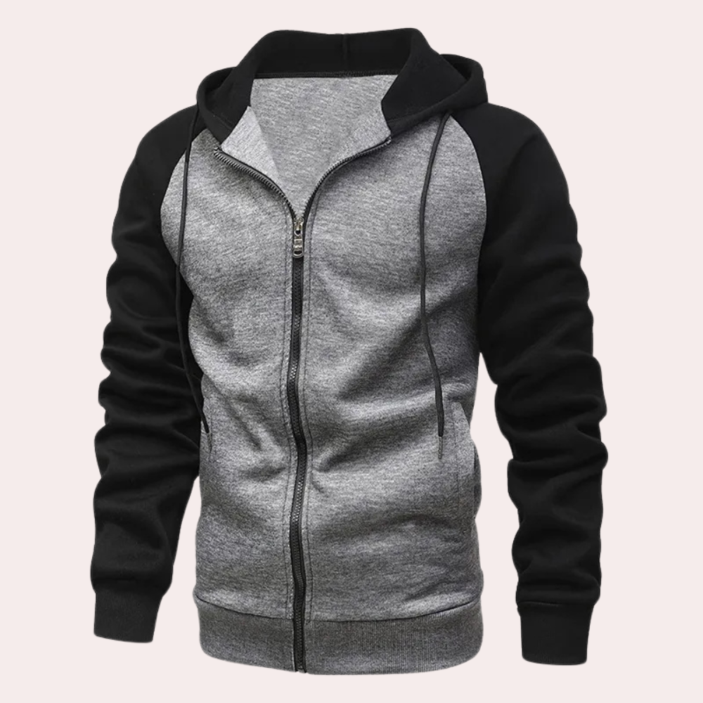 Sudadera Hombre con Capucha Manga Larga en Combinado Rústico - Mavetta