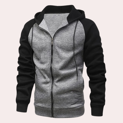 Sudadera Hombre con Capucha Manga Larga en Combinado Rústico - Mavetta