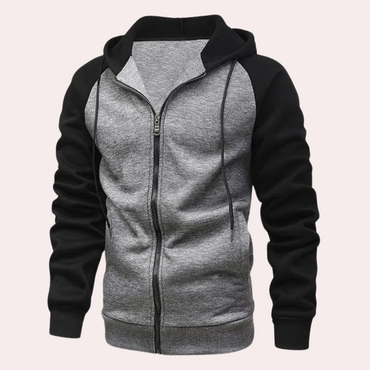 Sudadera Hombre con Capucha Manga Larga en Combinado Rústico - Mavetta