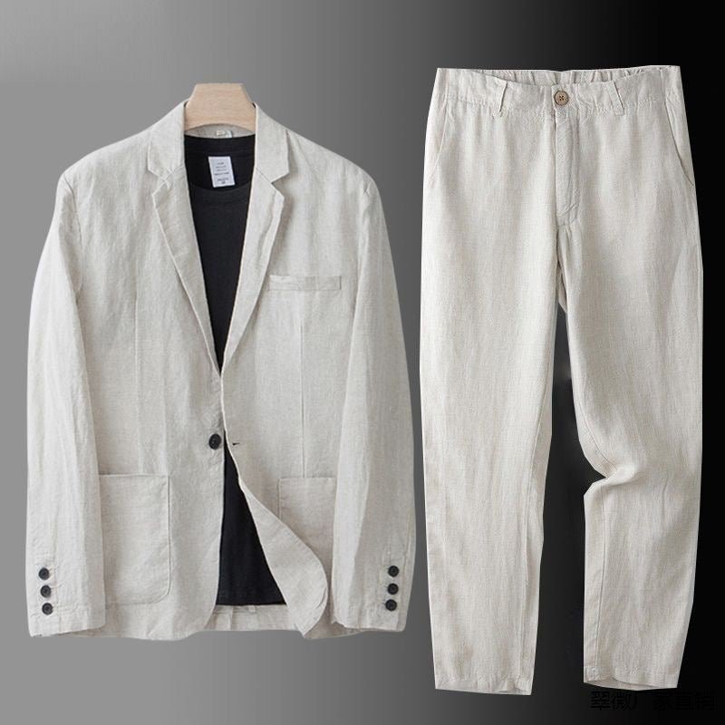 Traje Hombre de Lino Ligero Transpirable Corte Elegante