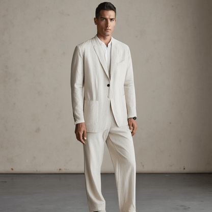 Traje Hombre de Lino Ligero Transpirable Corte Elegante - Mavetta