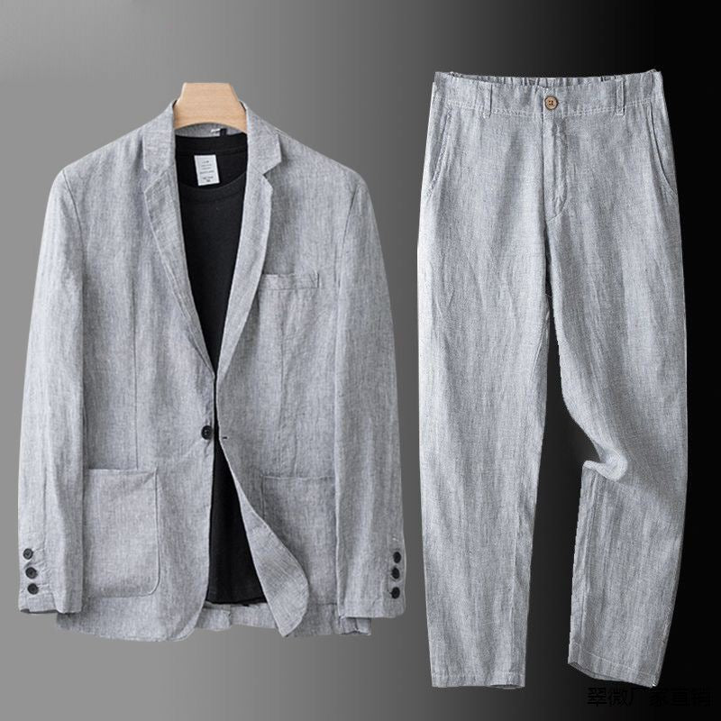 Traje Hombre de Lino Ligero Transpirable Corte Elegante