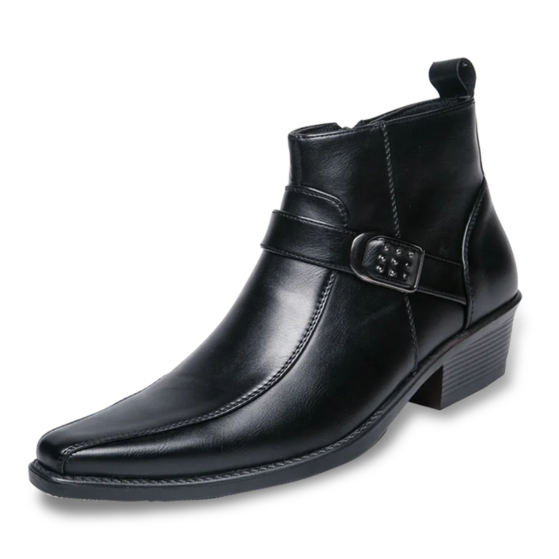 Botas Hombre Puntera Estrecha Hebilla Lateral