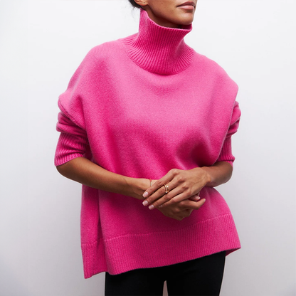 Jersey Mujer Cuello Alto Comodo Estilo Chic