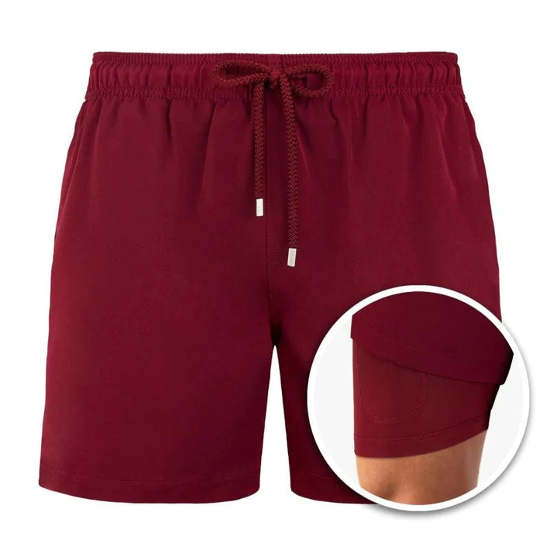 Bañador Corto Hombre Estampado Tropical Ajuste Cómodo