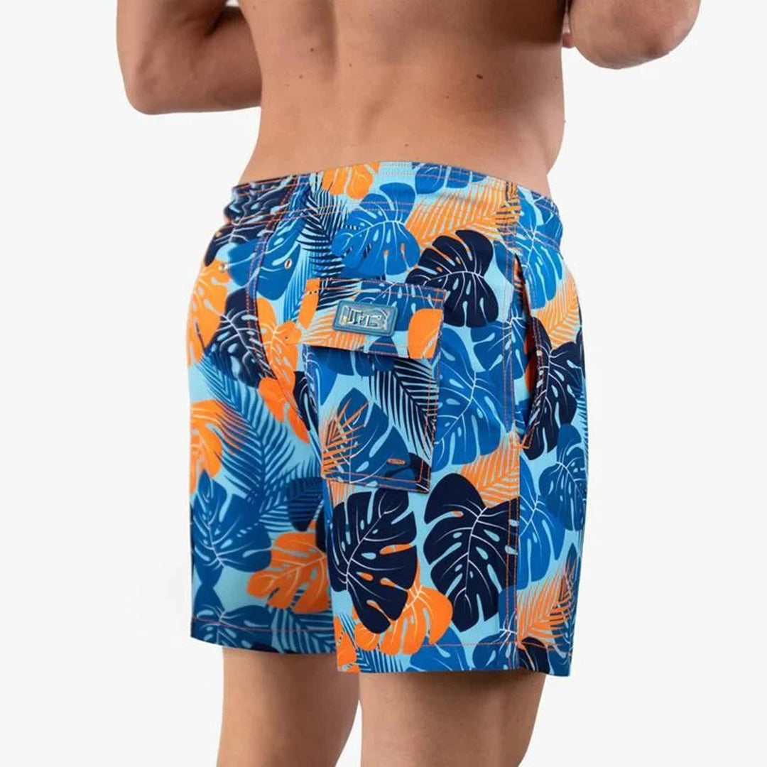 Bañador Corto Hombre Estampado Tropical Ajuste Cómodo