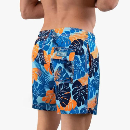 Bañador Corto Hombre Estampado Tropical Ajuste Cómodo