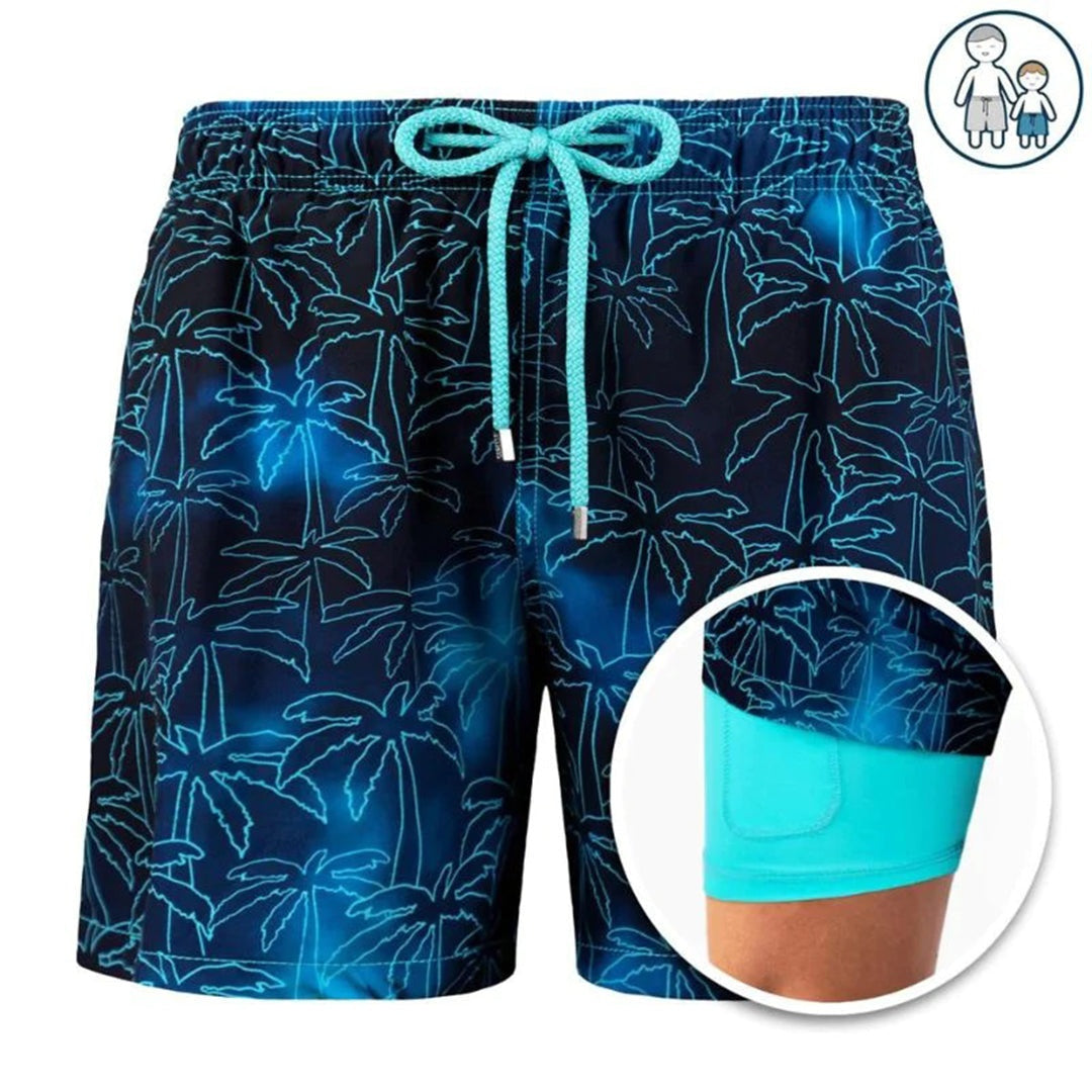 Bañador Corto Hombre Estampado Tropical Ajuste Cómodo