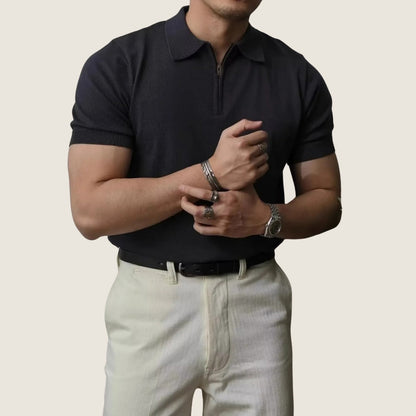 Polo Hombre de Algodón Manga Corta con Cremallera - Mavetta