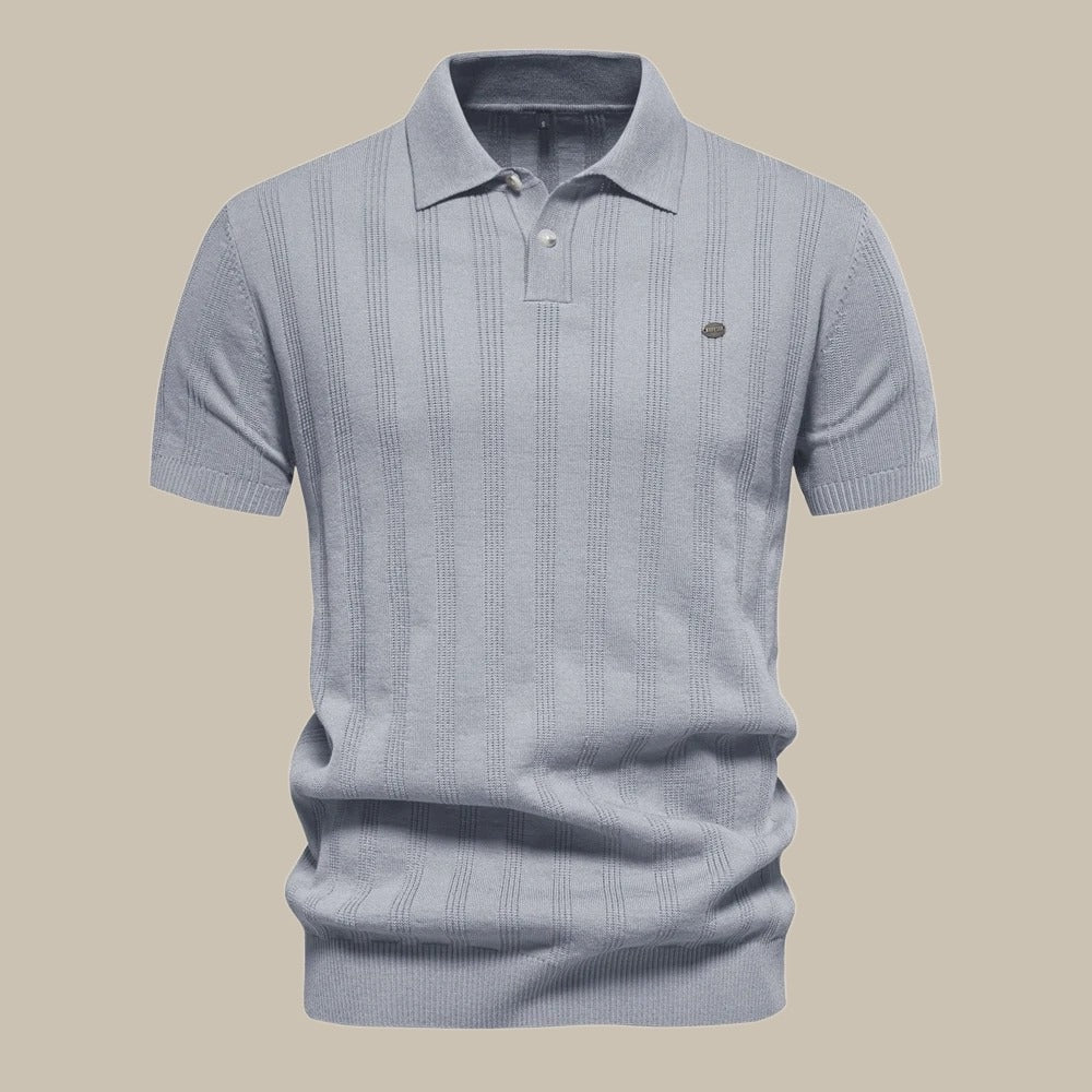 Polo hombre de manga corta con rayas verticales