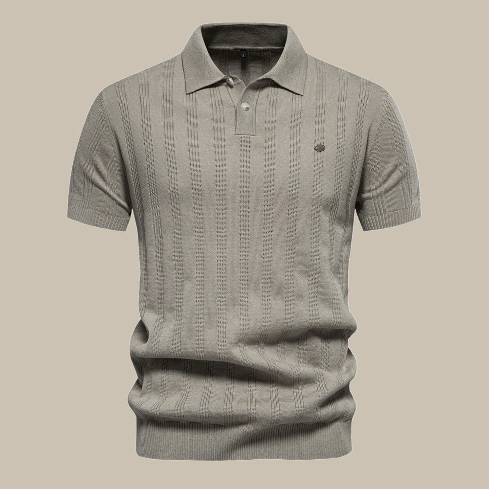Polo hombre de manga corta con rayas verticales