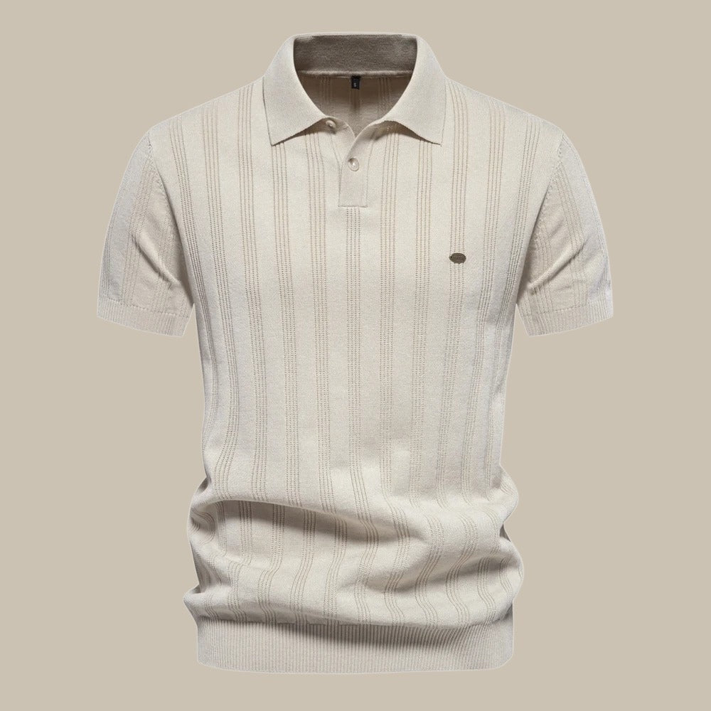 Polo hombre de manga corta con rayas verticales
