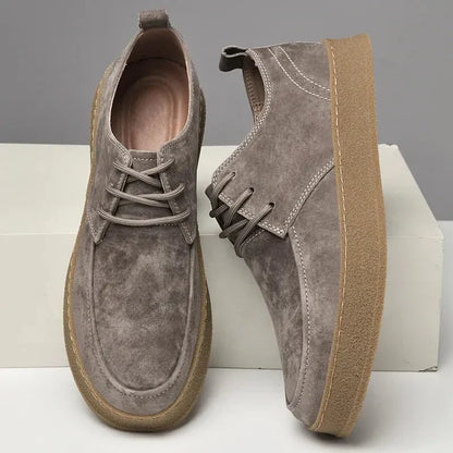 Zapatos Casual Hombre de Gamuza con Cordones y Suela Goma