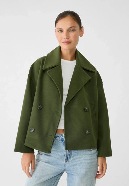 Chaqueta Cruzada Mujer con Botones Estilo Elegante