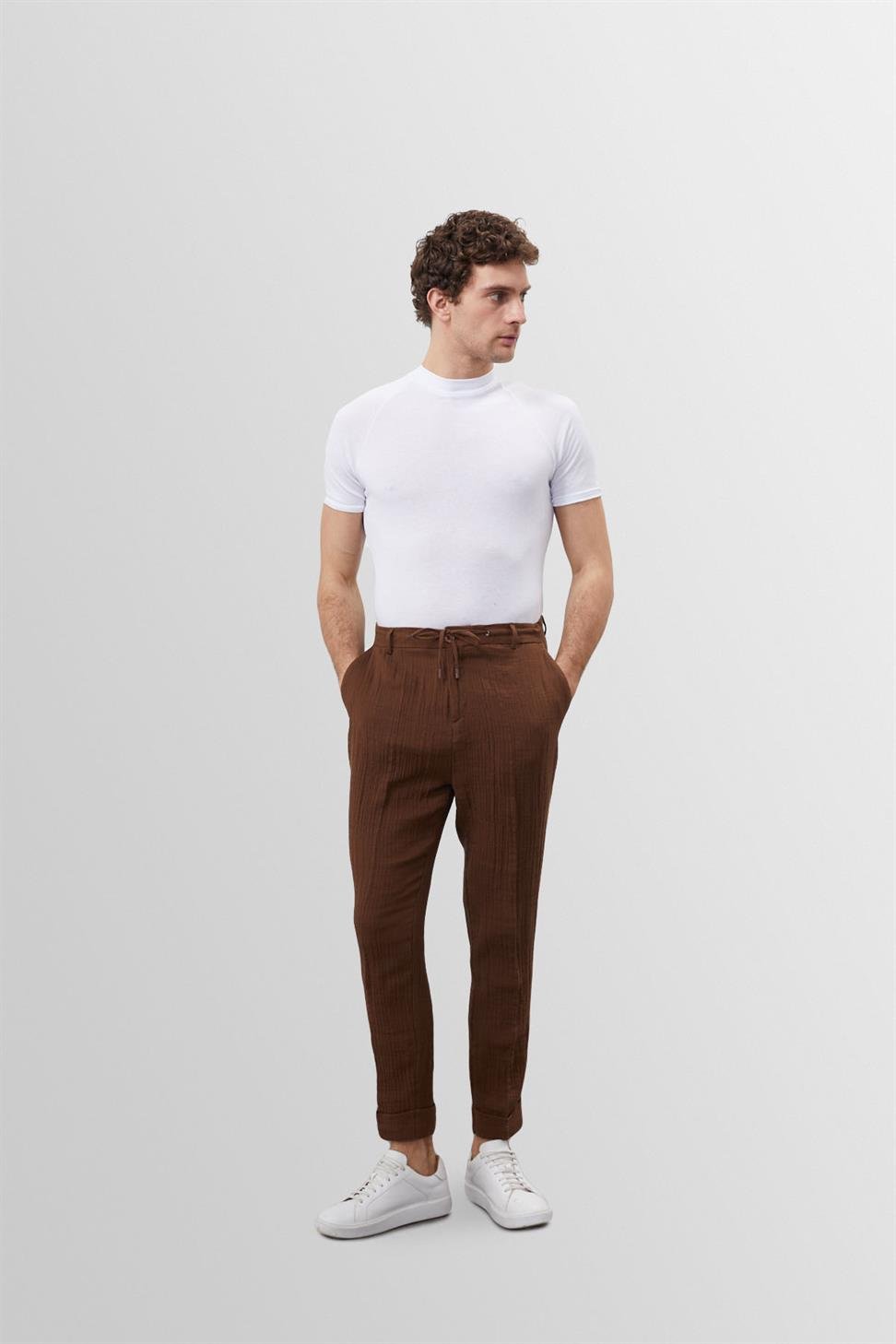 Camiseta Hombre Cuello Alto Algodón Entallada Manga Corta - Mavetta
