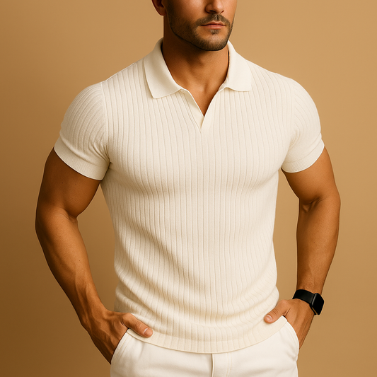 Camiseta polo hombre de punto algodón poliéster cuello vuelto - Mavetta