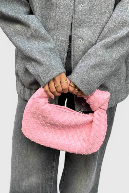 Bolso Satchel Mujer Cuero Vegano Tejido Compacto
