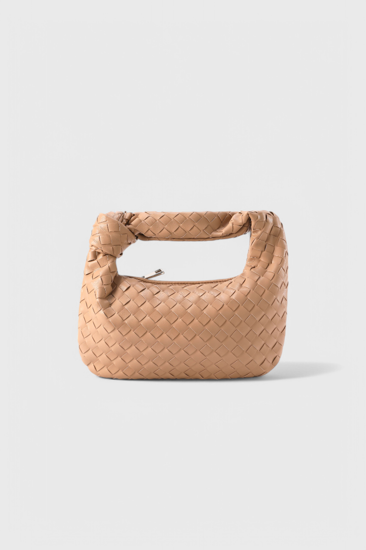 Bolso Satchel Mujer Cuero Vegano Tejido Compacto