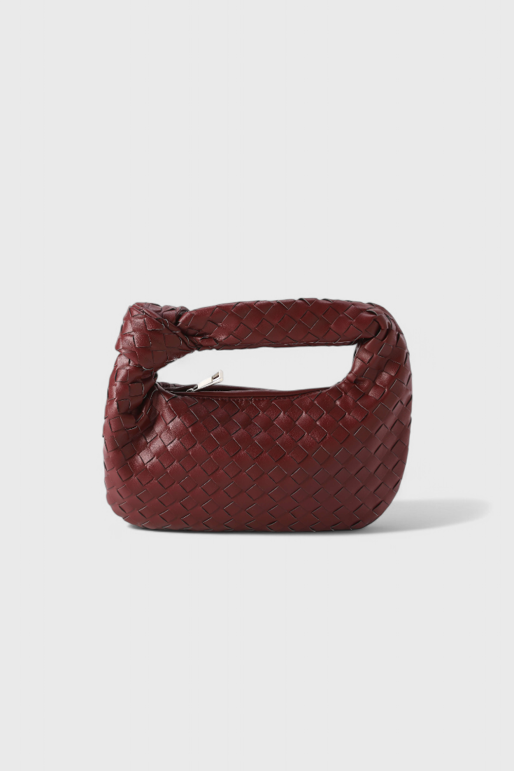 Bolso Satchel Mujer Cuero Vegano Tejido Compacto