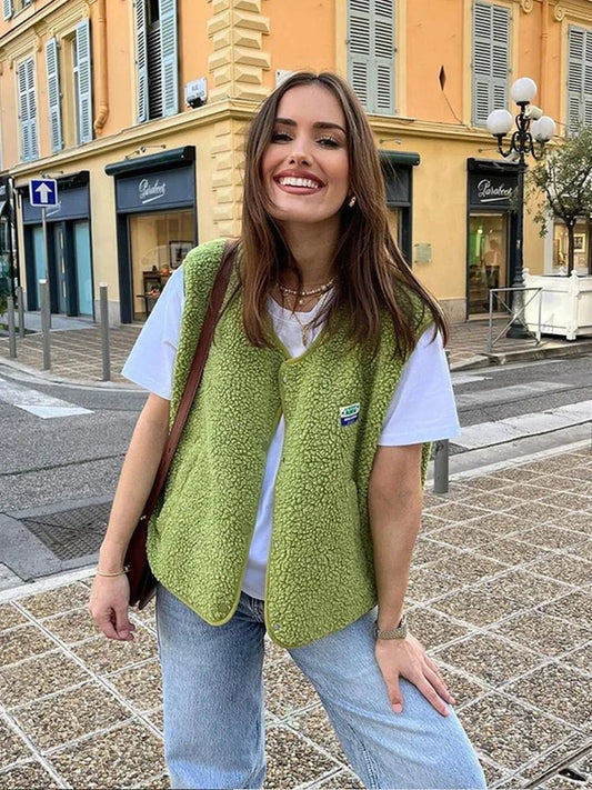 Chaleco Mujer de Punto Escote en V Sin Mangas - Mavetta