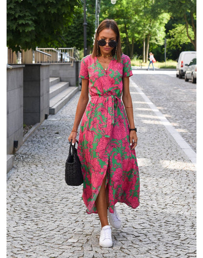 Vestido Midi Mujer Camisero Algodón Cinturón Ajustable