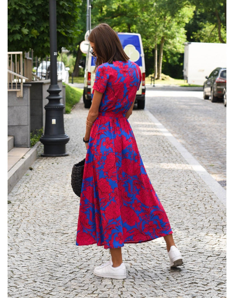 Vestido Midi Mujer Camisero Algodón Cinturón Ajustable