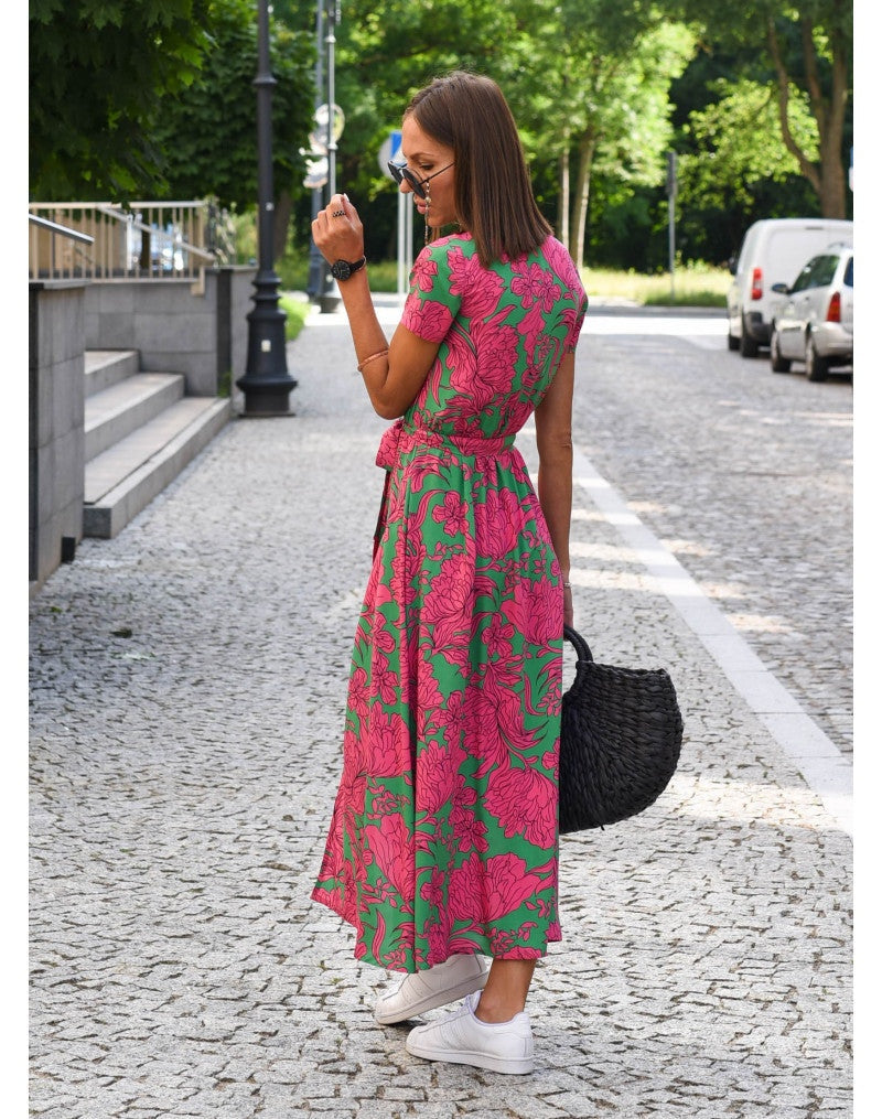 Vestido Midi Mujer Camisero Algodón Cinturón Ajustable