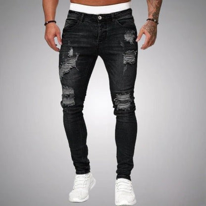 Vaqueros Hombre Slim Fit Algodón Efecto Desgastado - Mavetta