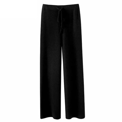 Pantalón Palazzo Mujer de Punto Cintura Elástica