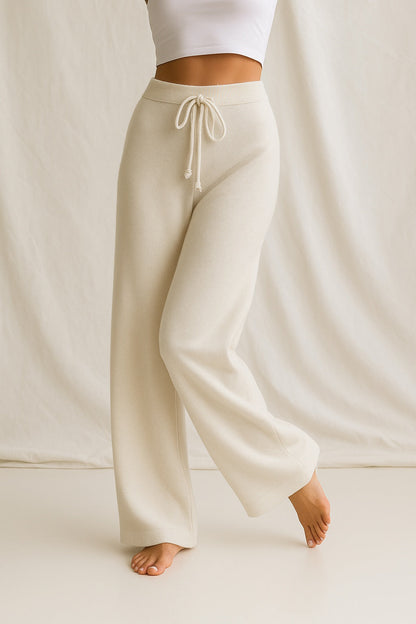 Pantalón Palazzo Mujer de Punto Cintura Elástica