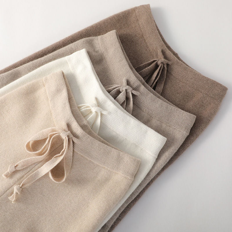 Pantalón Palazzo Mujer de Punto Cintura Elástica