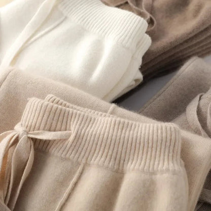 Pantalón Palazzo Mujer de Punto Cintura Elástica