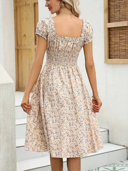 Vestido mujer veraniego fruncido diseño romántico favorecedor