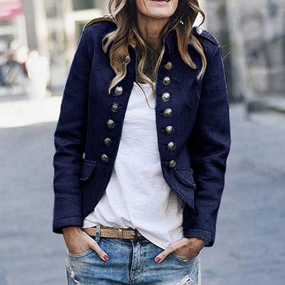 Chaqueta casual mujer con bolsillos ajuste cómodo