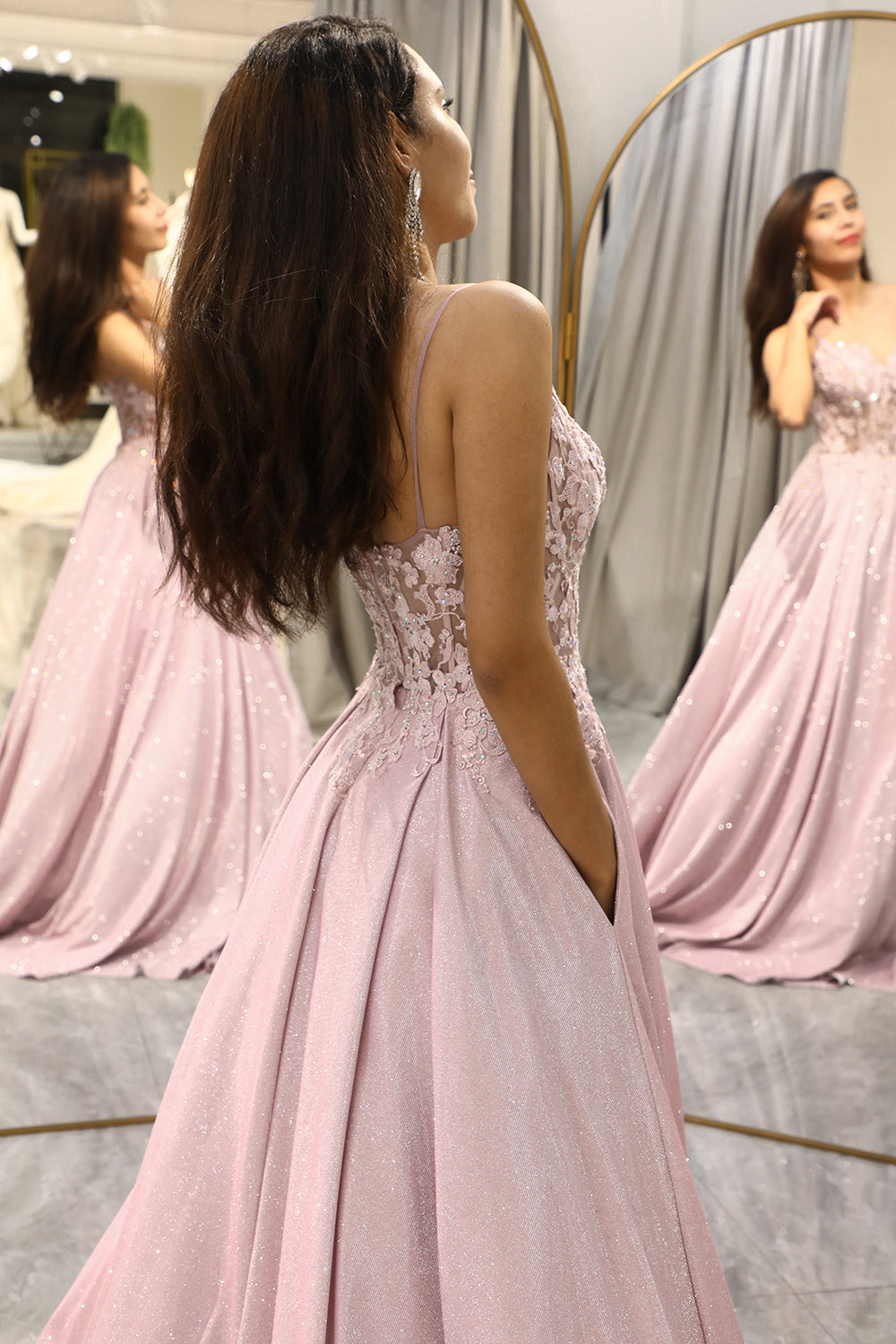 Vestido maxi mujer bordado elegante fiesta