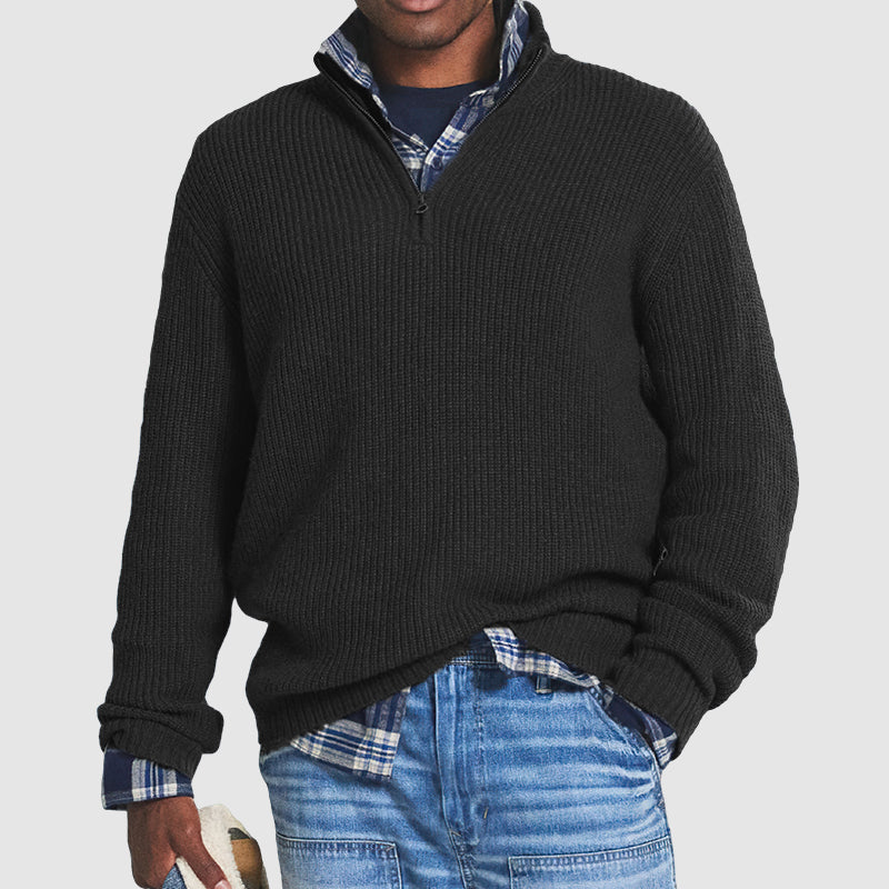 Jersey Hombre Media Cremallera Corte Relajado