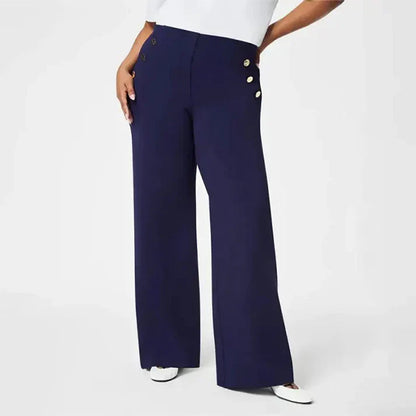 Pantalón Mujer Elástico Tiro Alto Botones