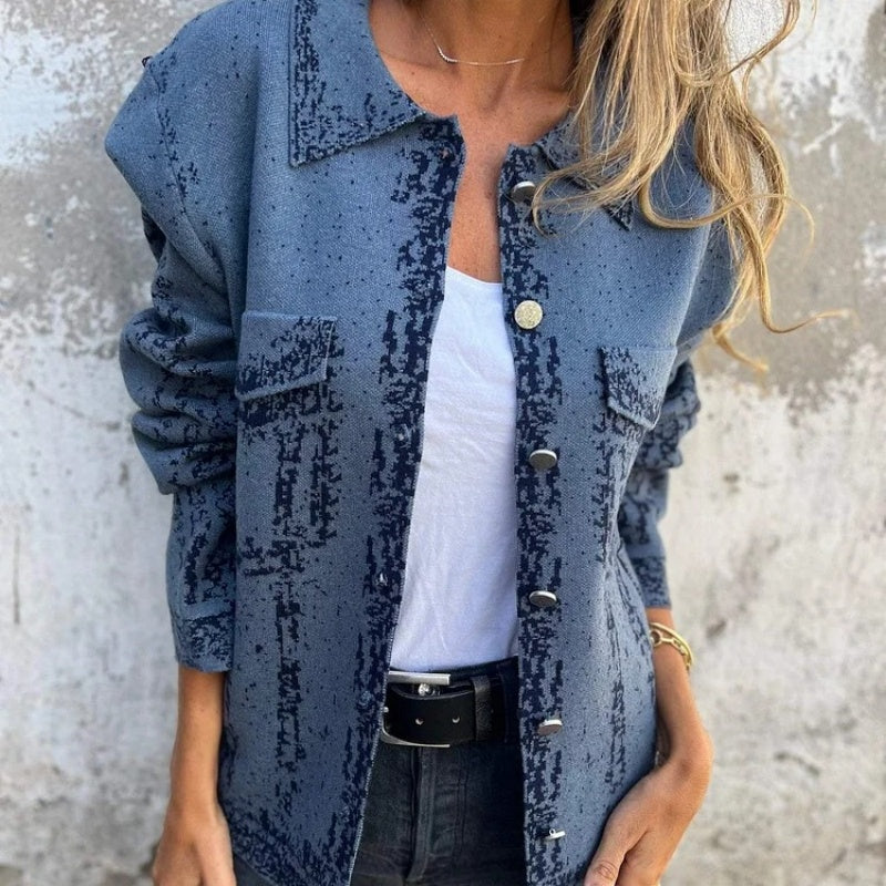 Blazer Mujer Textura Suave Corte Oversize