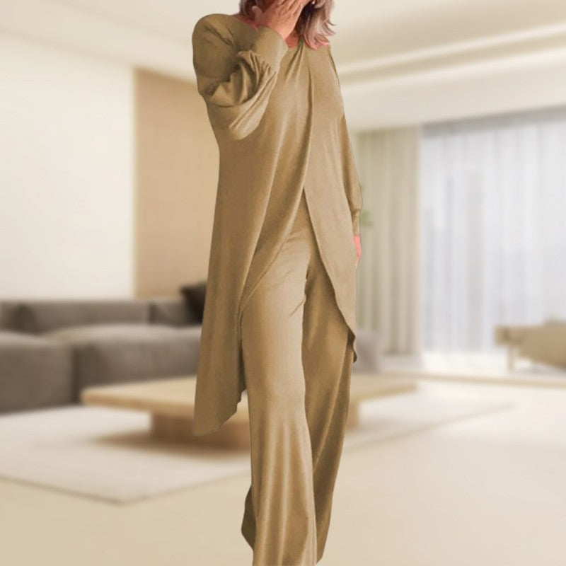 Conjunto Mujer de Dos Piezas Túnica y Pantalón Ancho