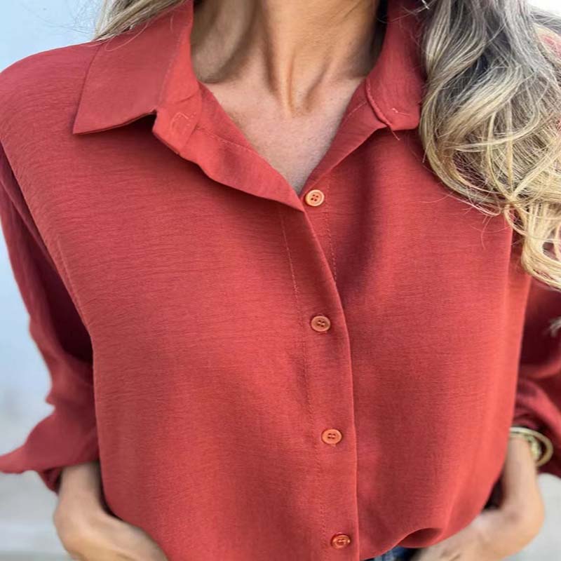 Blusa Mujer Fluida Manga Larga Escote Elegante