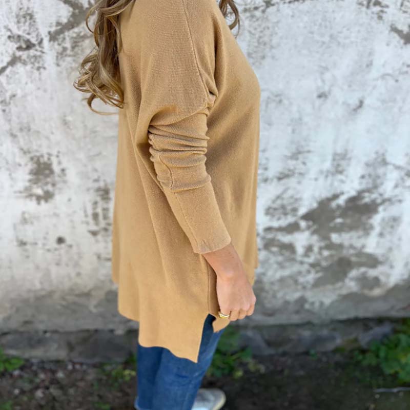 Túnica Mujer de Tela Suave Corte Relajado con Laterales Abiertos
