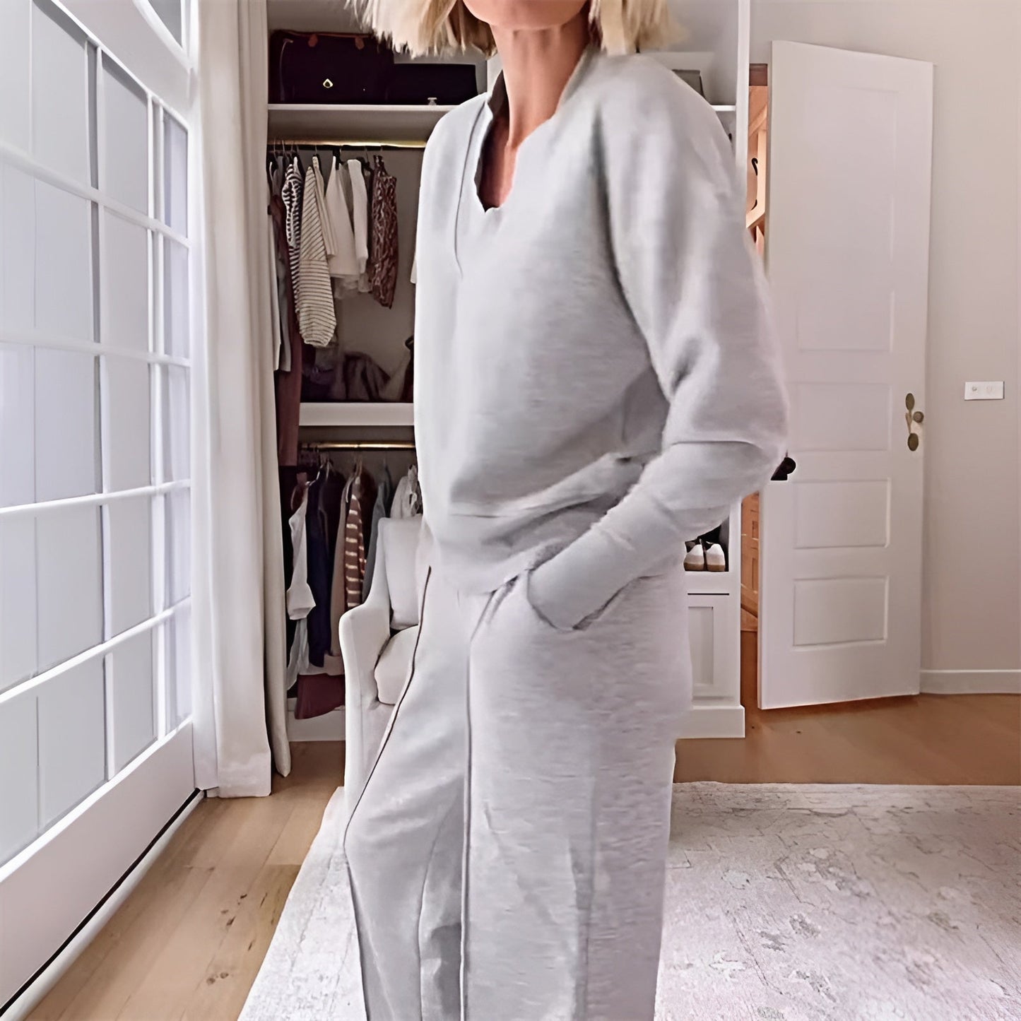 Conjunto Mujer Casual y Pantalón Ancho