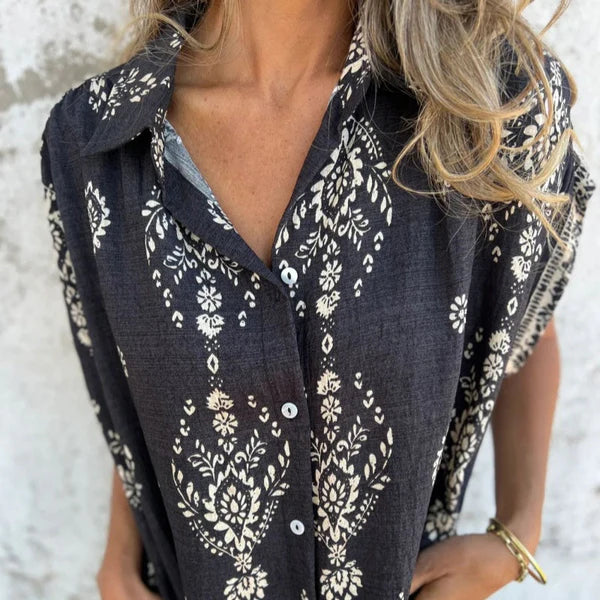 Vestido Mujer Estampado Cuello Camisero Corte Clasico - Mavetta