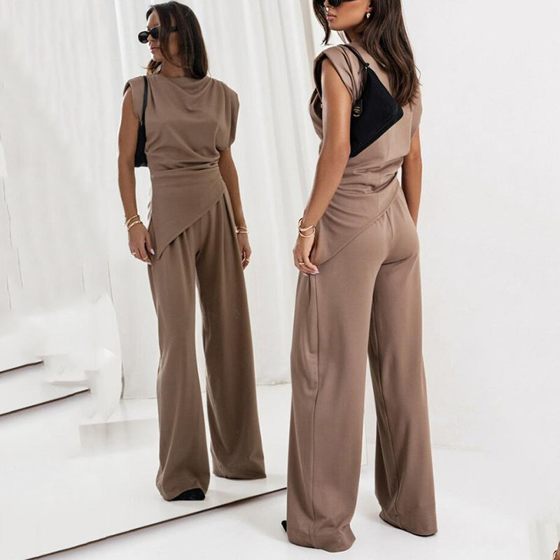 Vestido Mujer de Tela Fluida Drapeado Elegante