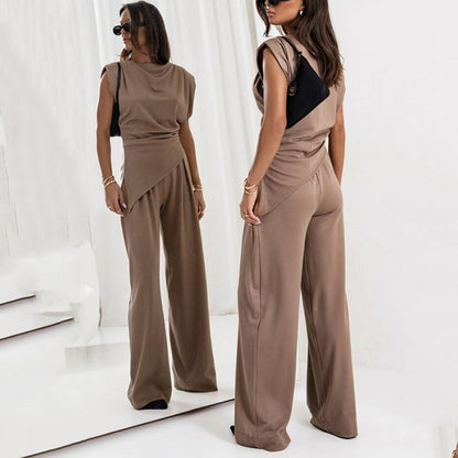 Vestido Mujer de Tela Fluida Drapeado Elegante