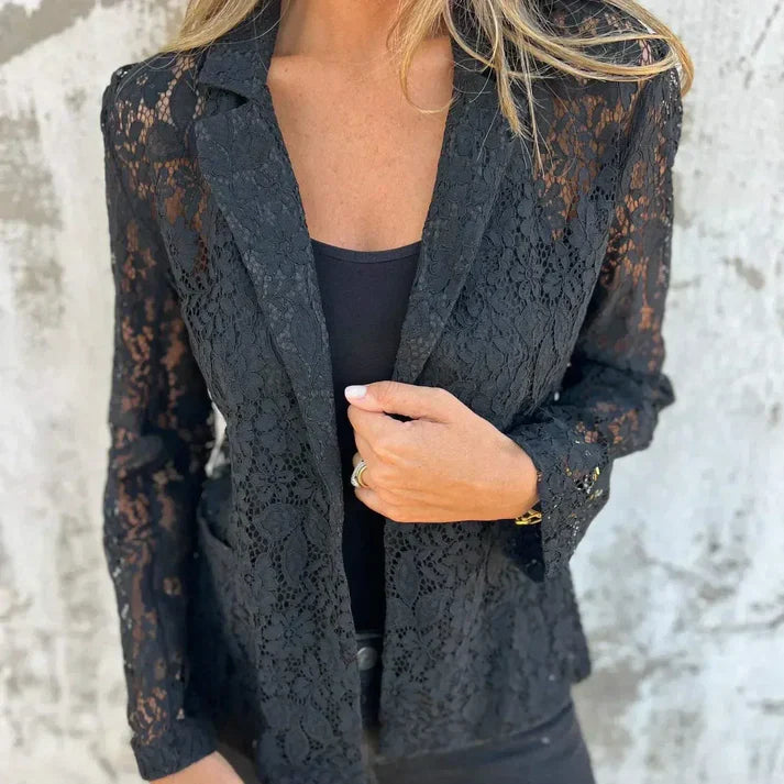 Blazer Mujer de Encaje Floral Ajuste Clásico