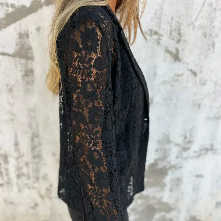 Blazer Mujer de Encaje Floral Ajuste Clásico