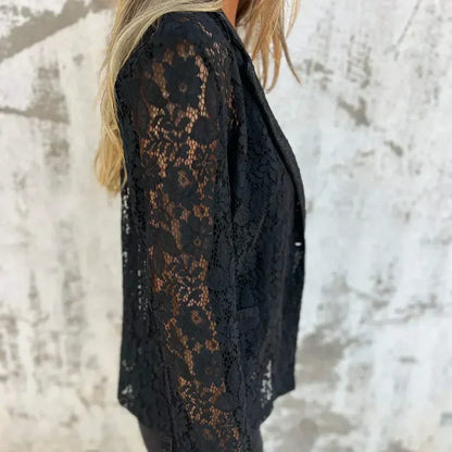 Blazer Mujer de Encaje Floral Ajuste Clásico